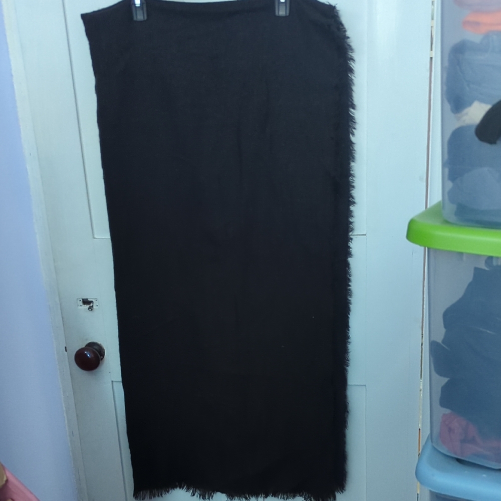 Serra Soft Black Fringed Blanket Shawl/Scarf. Gently used.